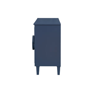 English Elm U_STYLE Elegant Four-Door Sideboard with Adjustable Shelves, 200lb Capacity, French-Inspired Design Navy Blue N711P231529V