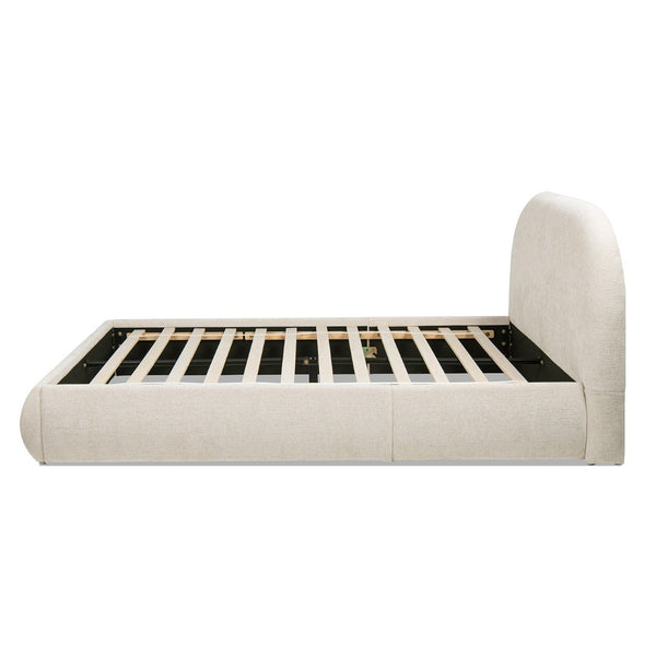 English Elm Archie Puffy Arch Headboard Queen Platform Bed Chenille Upholstered Minimalist Frame B2719P479035