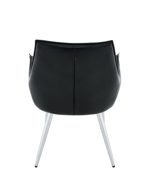 English Elm Crocodile Textured Pu Leather Accent Chair Diamond Tufted with Chrome Metal Legs W3493P456316