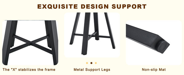 English Elm Table Modern Minimalist 42" Round Dining Set With 4 Ergonomic Pu Leather Chairs In Gray & White W1151S03394-GIGA