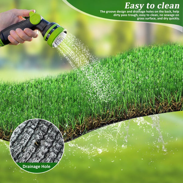 English Elm 6.5ftx10ft Outdoor Artificial Grass Runner Thick Turf Rug for Patio Pet Areas W1790P351207