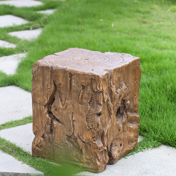English Elm Christopher Knight Home® - Amira Magnesium Oxide Stump Side Table Brown — All-Weather, Eco-Friendly Rustic Plant Stand Durable N775P300868B