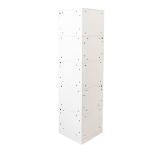 English Elm Corner 5-Tier Book Shelf with LED Accent Lighting, Space-Saving L-Shaped Corner Bookcase for Home White W331P293302