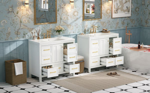 English Elm 72'' Elegant Freestanding Bathroom Vanity Set With Resin Sink, Soft-Closing Drawers & Ample Storage N710SS00012K
