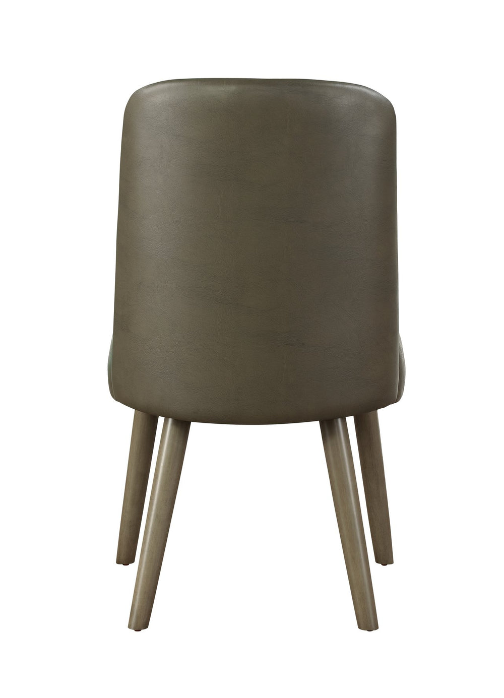 English Elm Waylon Vintage-Style Gray PU Leather Side Chair Set of 2 with Gray Oak Finish, Padded High Back, 220lb Capacity B2726P265156