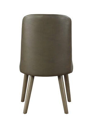 English Elm Waylon Vintage-Pattern PU Leather 7PC Dining Set with Extendable Table and Sturdy 220lb Chairs Gray,Oak 28 L x 27 W x 12 H B2726S00262