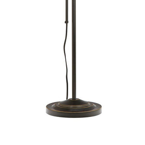 English Elm Metal Adjustable Floor Lamp with Rectangular Shade and Dark Bronze Architectural Finish B056P416797