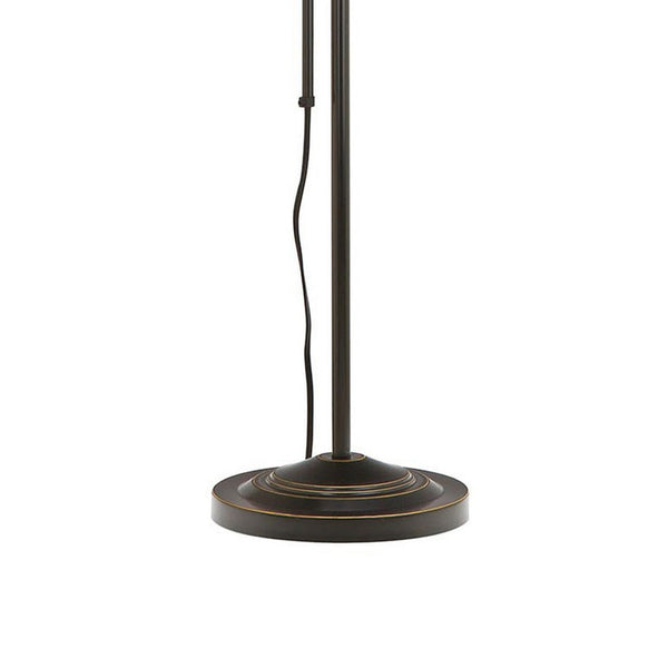 English Elm Metal Adjustable Floor Lamp with Rectangular Shade and Dark Bronze Architectural Finish B056P416797