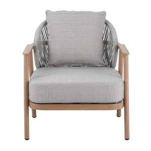English Elm Christopher Knight Home® - Orla Outdoor Rope Club Chairs Set Of 2 - Stylish Teak Finish & Taupe Cushions For Cozy Lounging N775P224519T-S2