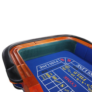 English Elm 93" Casino Grade Craps Table with Felt Layout Pyramid Bumper Rubber and Chip Racks W2748S00064