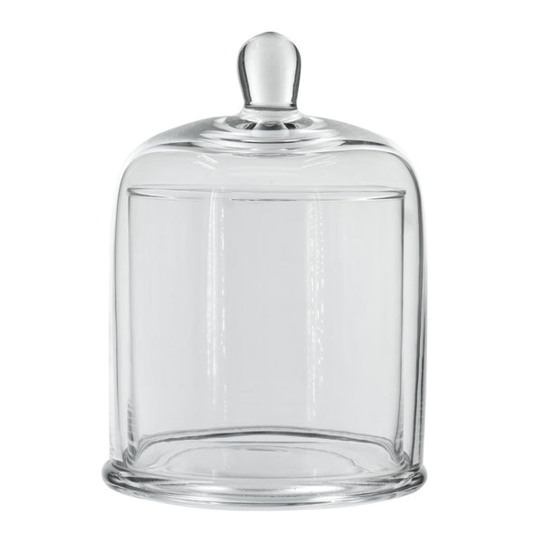 English Elm Set of 2 Clear Glass Dome Platters with Finial Lids for Elegant Tabletop Display B056P416814