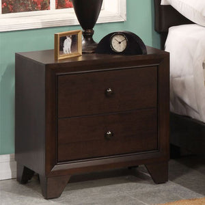 English Elm Wooden Nightstand With 2 Spacious Drawers In Rich Espresso Finish - Timeless Style & Functionality B016P252964-GIGA