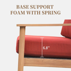 English Elm Outdoor Wicker Patio Furniture Set - 4-Piece All-Weather Sofa With Cushions & Pillows For Garden Use W1859S00088-GIGA