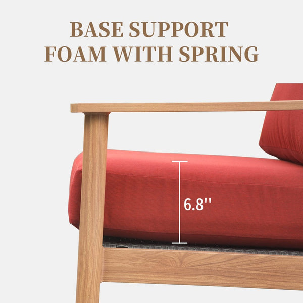 English Elm Outdoor Wicker Patio Furniture Set - 4-Piece All-Weather Sofa With Cushions & Pillows For Garden Use W1859S00088-GIGA