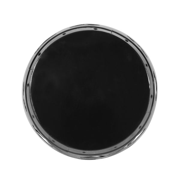 English Elm Metal end Table with Powder-Coated Iron Frame and Floral Cut Design, Modern Minimal Accent Table Black 23.75 L x 19.75 W x 19.75 H W2297P188283