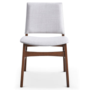 English Elm Ashcroft Furniture - Gusto Mid-Century Modern Fabric Dining Chairs Set of 2 in Light Gray — Solid Wood Frame, Foam Pad B183P232001
