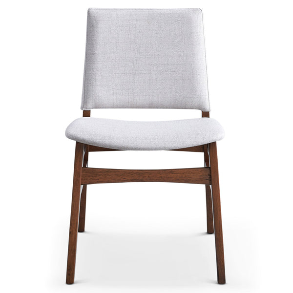 English Elm Ashcroft Furniture - Gusto Mid-Century Modern Fabric Dining Chairs Set of 2 in Light Gray — Solid Wood Frame, Foam Pad B183P232001