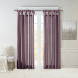 Madison Park Emilia Transitional Twist Tab Lined Window Curtain Panel MP40-3554 Purple