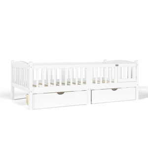 English Elm Metal Twin Over Full Bunk Bed White Steel Frame Space Saving Slat Support for Teens White W1580P383105