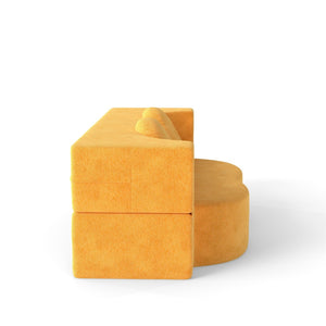 English Elm Folding Foam Futon Sofa Sleeper Twin Size Floor Lounger for Guest or Studio Use Yellow W2353P388490