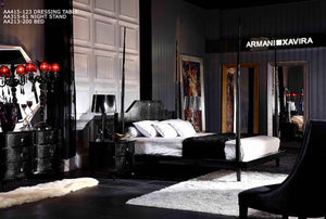 Vig Furniture Gothic Armani Xavira Bed - Stunning Laser-cut Crocodile Design With Elegant Hanover Headboard! Black  Vgunaw213-200