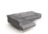 VIG Furniture Divani Casa Seth - Modern Dark Grey Leather Left Facing Sectional Sofa VGBNS-9220-DKGRY-LAF