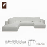 VIG Furniture Divani Casa Lulu - Modern White Fabric Modular Sectional Sofa w/ Left Facing Chaise VGSX-F22053-LAF-WHT