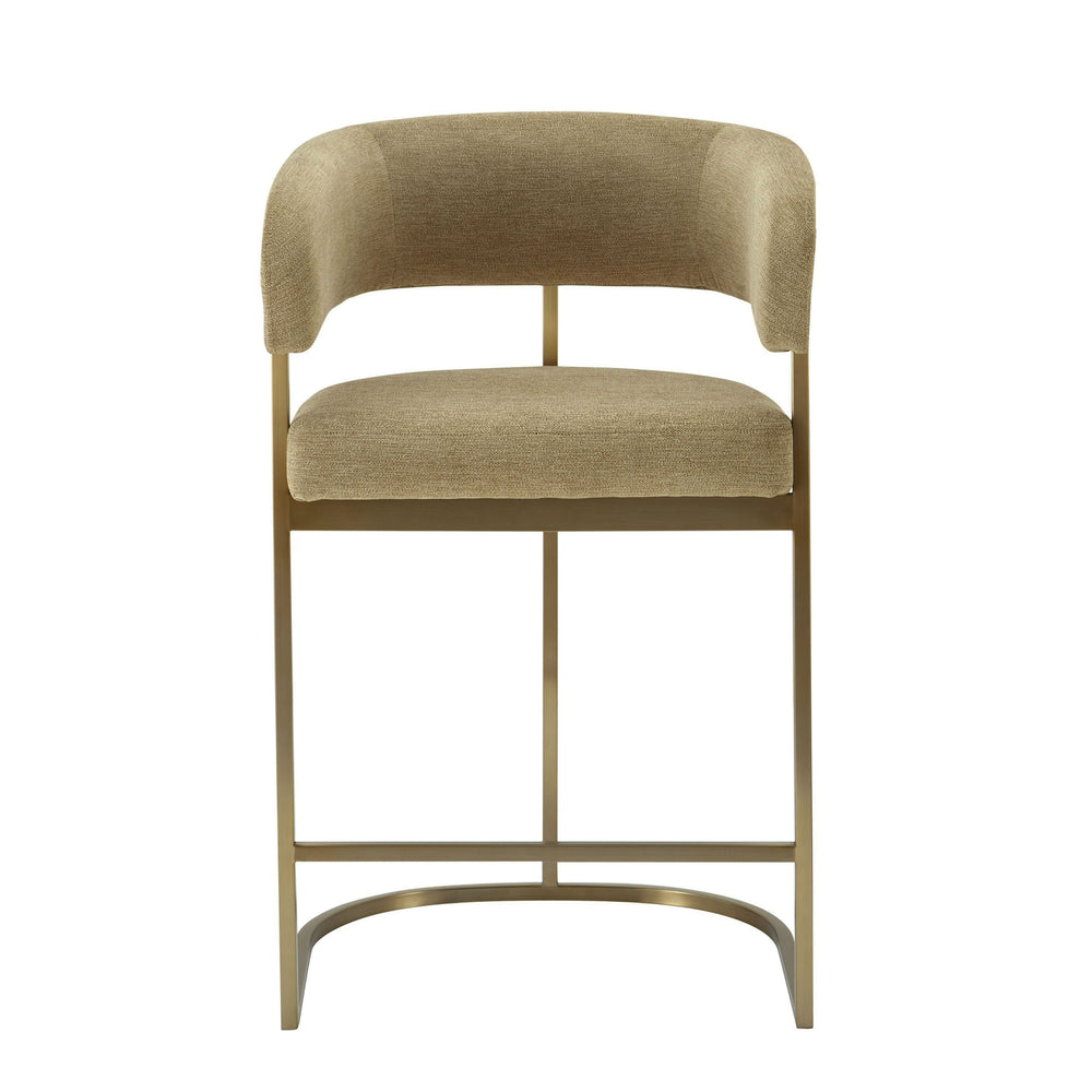 VIG Furniture Modrest Sebastian - Modern Brown Fabric + Antique Brass Counter Chair VGGA-6251CH-C-BRN