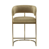 VIG Furniture Modrest Sebastian - Modern Brown Fabric + Antique Brass Counter Chair VGGA-6251CH-C-BRN