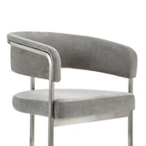 VIG Furniture Modrest Sebastian - Modern Grey Fabric + Stainless Steel Dining Chair VGGA-6251CH-GRY