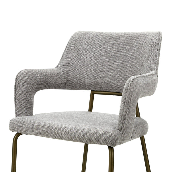 VIG Furniture Modrest Childers - Modern Grey Fabric + Antique Brass Dining Chair VGGA-6973CH-GRY