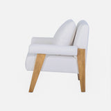 VIG Furniture Modrest Cynthia - Modern White Fabric + Wood Loveseat VGRH-RHS-S204-2