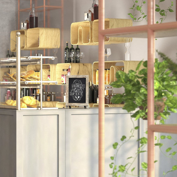 English Elm Canterbury Elegant Set of 10 Tabletop Magnetic Chalkboards with Scrolled Legs for Home or Business Weathered Brown 9.5"W x 1.88"D x 14"H 10-HFKHD-GDI-CRE8-322315-GG