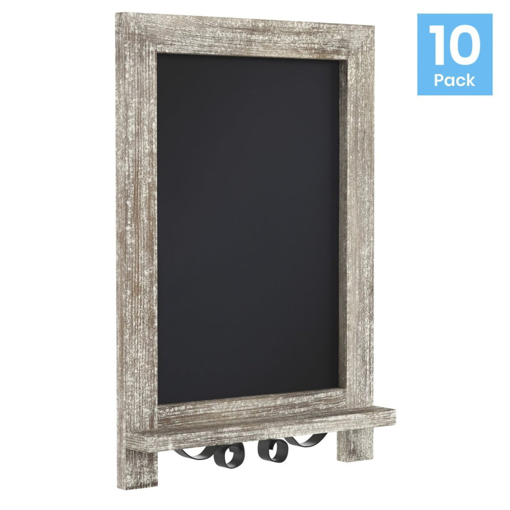 English Elm Canterbury Elegant Set of 10 Tabletop Magnetic Chalkboards with Scrolled Legs for Home or Business Weathered Brown 9.5"W x 1.88"D x 14"H 10-HFKHD-GDI-CRE8-322315-GG