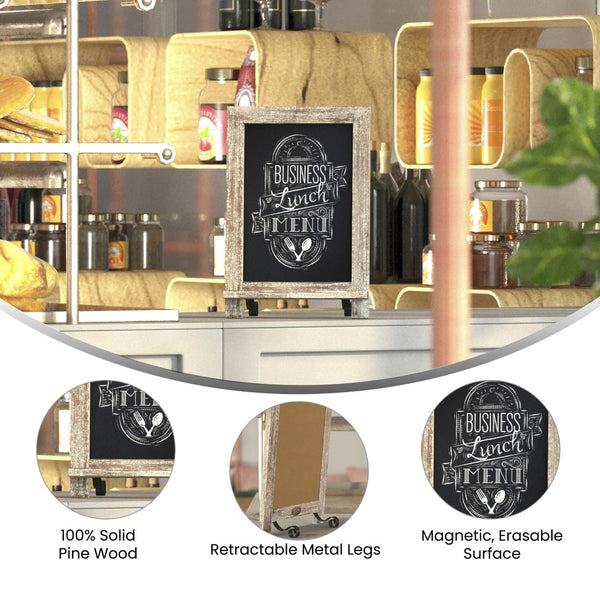 English Elm Canterbury Elegant Set of 10 Tabletop Magnetic Chalkboards with Scrolled Legs for Home or Business Weathered Brown 9.5"W x 1.88"D x 14"H 10-HFKHD-GDI-CRE8-322315-GG