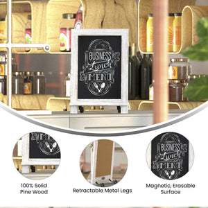 English Elm Canterbury Elegant Set of 10 Tabletop Magnetic Chalkboards with Scrolled Legs for Home or Business White Wash 9.5"W x 1.88"D x 14"H 10-HFKHD-GDIS-CRE8-022315-GG