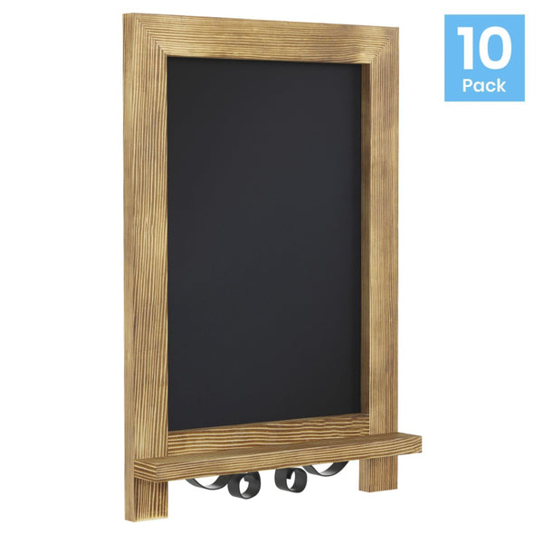 English Elm Canterbury Elegant Set of 10 Tabletop Magnetic Chalkboards with Scrolled Legs for Home or Business Torched Brown 9.5"W x 1.88"D x 14"H 10-HFKHD-GDIS-CRE8-122315-GG