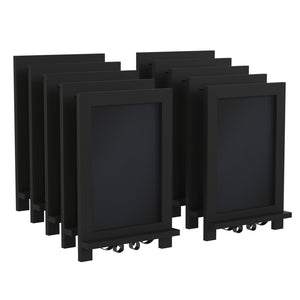 English Elm Canterbury Elegant Set of 10 Tabletop Magnetic Chalkboards with Scrolled Legs for Home or Business Black 9.5"W x 1.88"D x 14"H 10-HFKHD-GDIS-CRE8-222315-GG