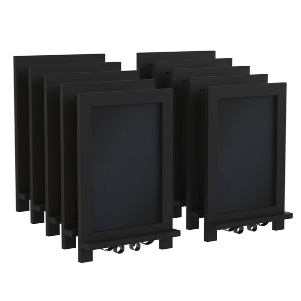 English Elm Canterbury Elegant Set of 10 Tabletop Magnetic Chalkboards with Scrolled Legs for Home or Business Black 9.5"W x 1.88"D x 14"H 10-HFKHD-GDIS-CRE8-222315-GG