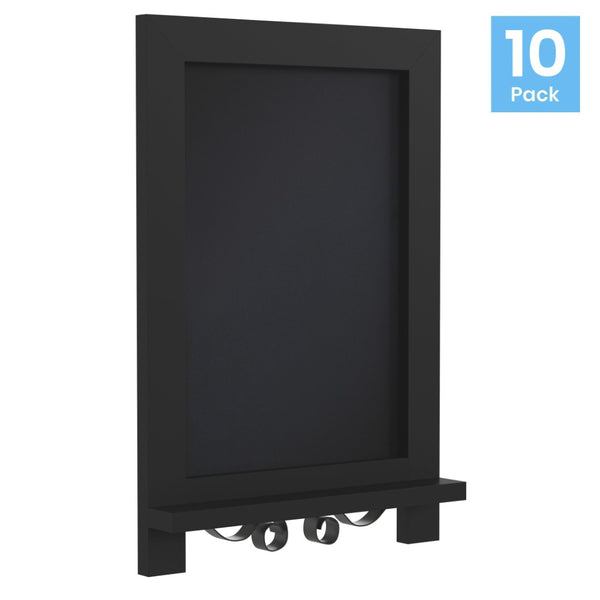 English Elm Canterbury Elegant Set of 10 Tabletop Magnetic Chalkboards with Scrolled Legs for Home or Business Black 9.5"W x 1.88"D x 14"H 10-HFKHD-GDIS-CRE8-222315-GG