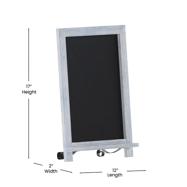 English Elm Canterbury Elegant Set of 10 Tabletop Magnetic Chalkboards with Scrolled Legs for Home or Business Rustic Blue 12"W x 1.88"D x 17"H 10-HFKHD-GDIS-CRE8-422315-GG