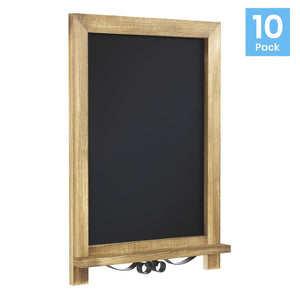 English Elm Canterbury Elegant Set of 10 Tabletop Magnetic Chalkboards with Scrolled Legs for Home or Business Torched Brown 12"W x 1.88"D x 17"H 10-HFKHD-GDIS-CRE8-622315-GG