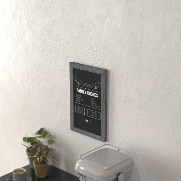 English Elm Canterbury Magnetic Chalkboard Sign Set of 10 - Versatile Wall-Mount Memo Boards for Home & Business Rustic Grey 11"W x 0.75"D x 17"H 10-HGWA-GDIS-CRE8-962315-GG