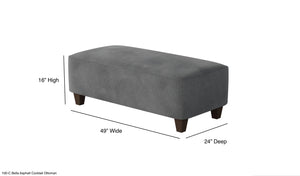 Fusion Bella Asphalt Cocktail Ottoman - Stylish, Durable Padded Centerpiece For Family Friendly Living Spaces Grey W,100% Polyester 100-c Bella Asphalt Cocktail Ottoman