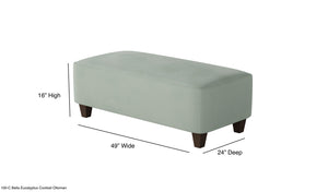 Fusion Bella Eucalyptus Cocktail Ottoman - Stylish, Padded Centerpiece For Seating And Relaxation In Green Green W,100% Polyester 100-c Bella Eucalyptus Cocktail Ottoman