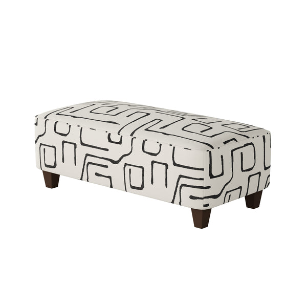 Fusion Fossil Ebony Cocktail Ottoman - Stylish, Durable, And Safe Padded Centerpiece For Any Living Space Black,White Ws,98% Polypropylene,2% Polyester 100-c Fossil Ebony Cocktail Ottoman
