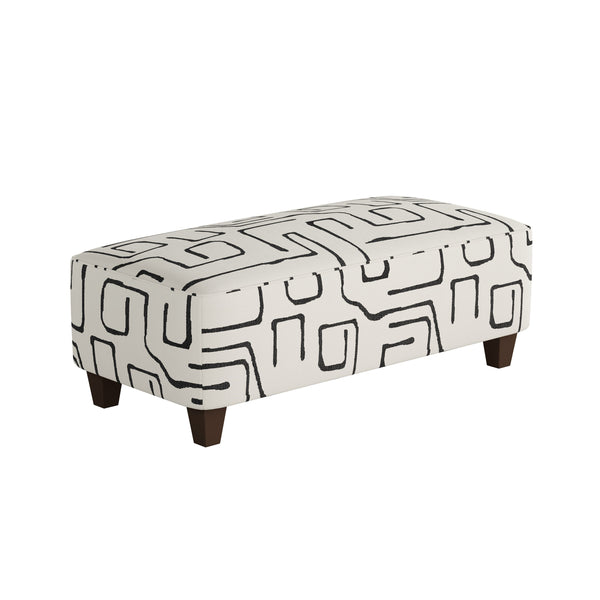Fusion Fossil Ebony Cocktail Ottoman - Stylish, Durable, And Safe Padded Centerpiece For Any Living Space Black,White Ws,98% Polypropylene,2% Polyester 100-c Fossil Ebony Cocktail Ottoman