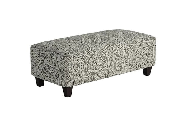 Fusion Regency Iron Cocktail Ottoman - Stylish Grey Padded Centerpiece For Versatile Living Room Use Grey Ws ,100% Polypropylene 100-c Regency Iron Cocktail Ottoman