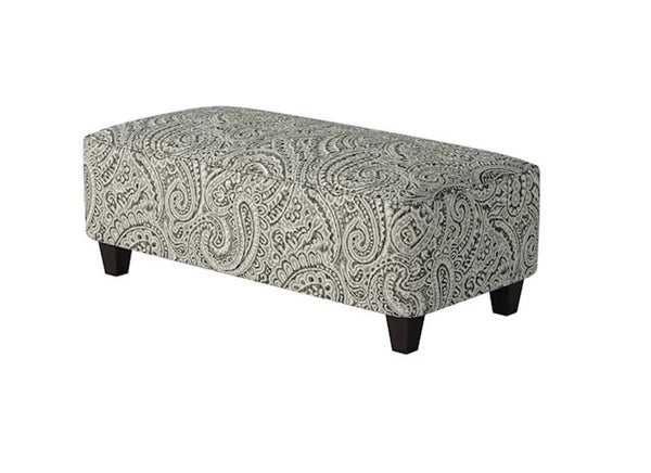 Fusion Regency Iron Cocktail Ottoman - Stylish Grey Padded Centerpiece For Versatile Living Room Use Grey Ws ,100% Polypropylene 100-c Regency Iron Cocktail Ottoman