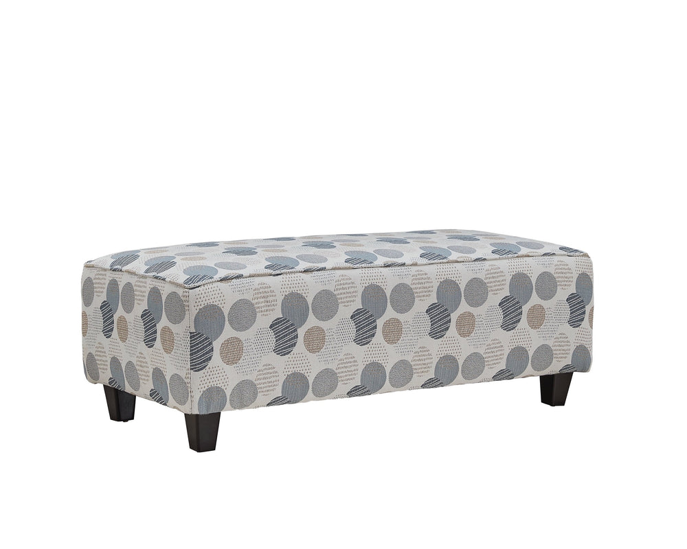 Fusion Jonah Dew Drop Lake Cocktail Ottoman - Stylish, Kid-safe, Versatile Seating With Fun Pattern & Durability Multi S ,100% Polyester 100 Dew Drop Lake Cocktail Ottoman